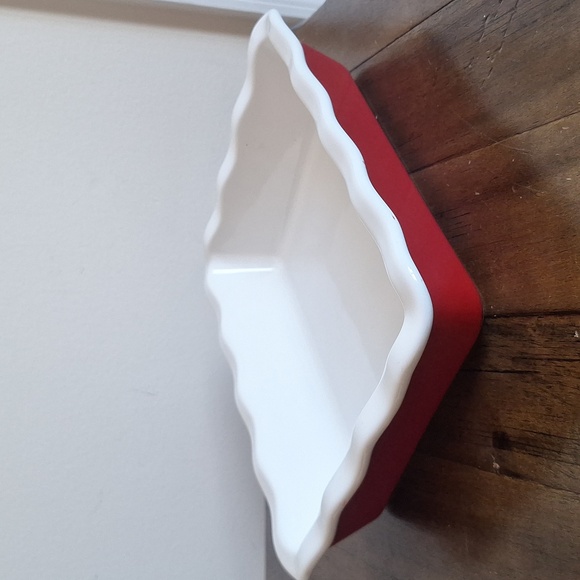 Red and White Ceramic Baking Dish - Picture 2 of 10